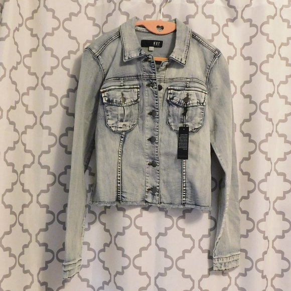 Kut from the Kloth Jackets & Blazers - Kut Kara Frayed Demin Trucker Jacket - NWT - S